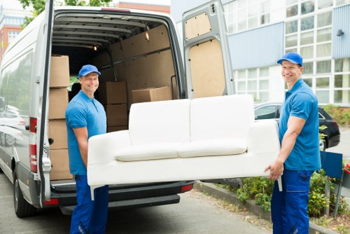 Removal van and moving crew supporting a house move in Dartford