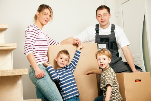 Careful loading of boxes and furniture into a van