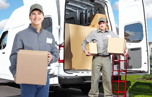 Furniture being transported during a move